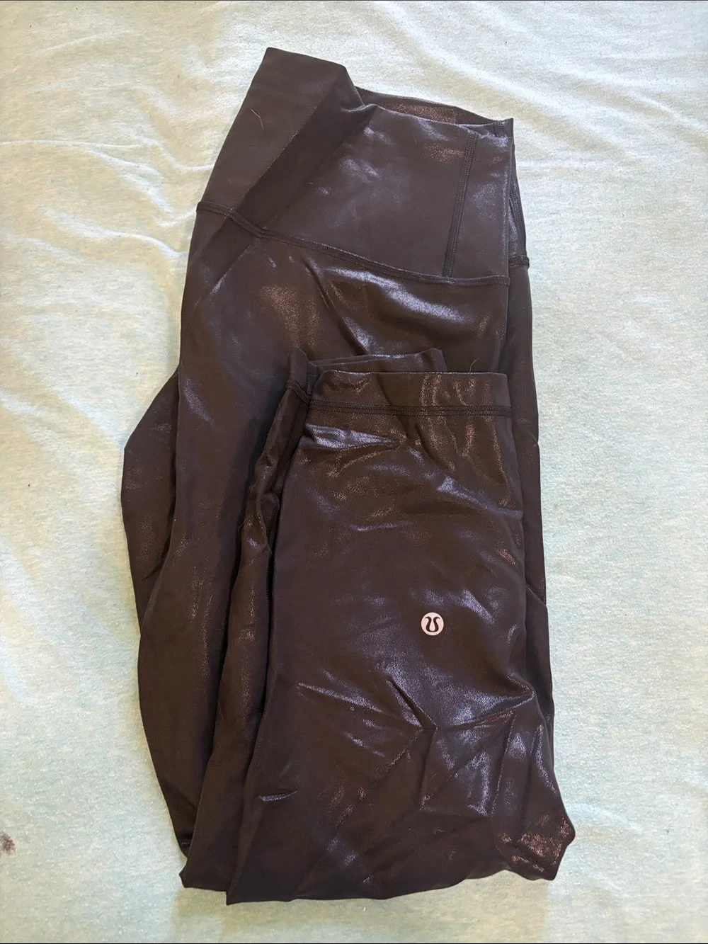 lululemon athletica Black shiny leather like leggings